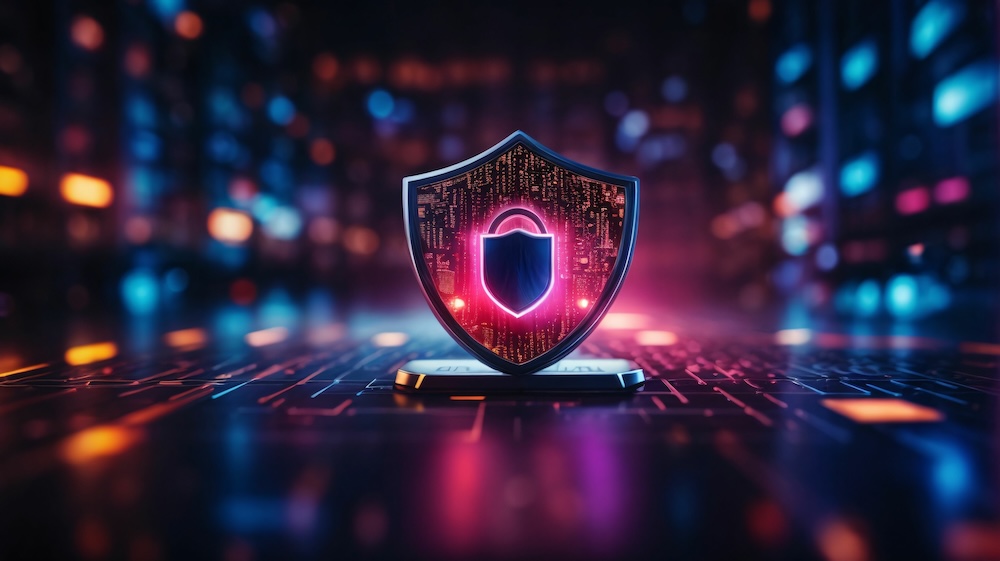 padlock and shield, security concept.